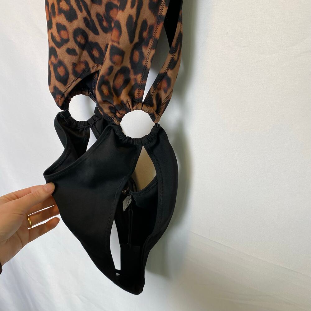 Kendall & Kylie Size S/P‎ Cheetah Print Cutout One Piece Swimsuit Cheeky Bikini - Picture 6 of 14